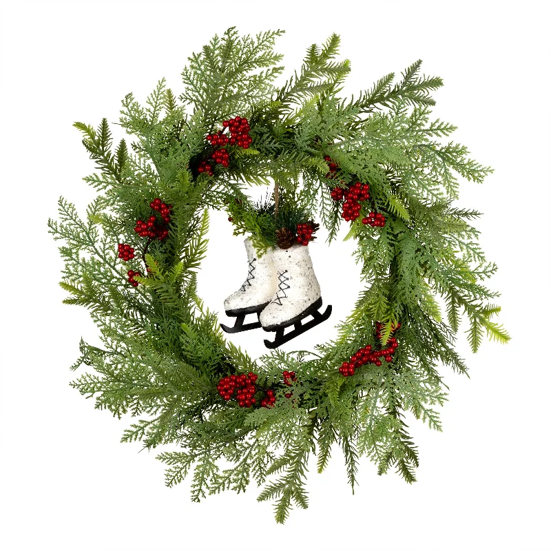 22 in. Winter Skates Wreath