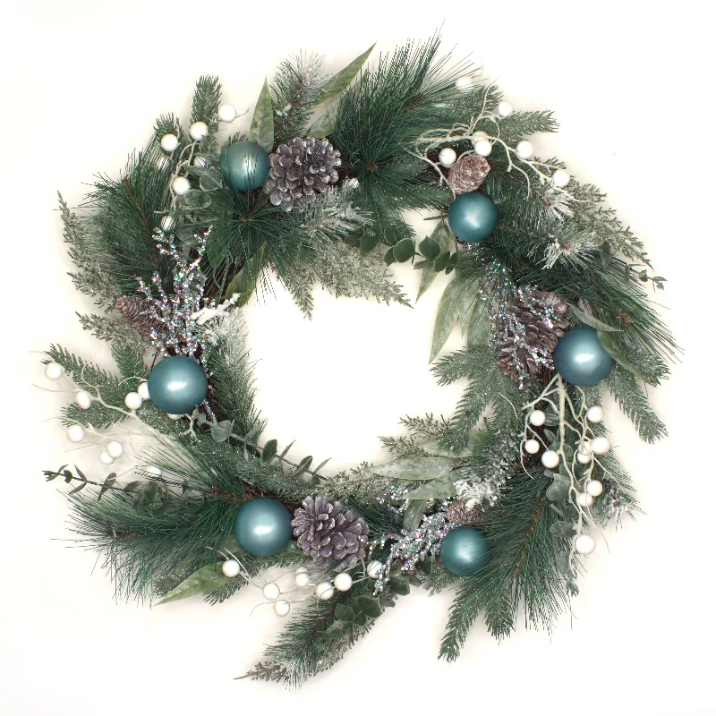 24 in. Decorated Evergreen Christmas Wreath