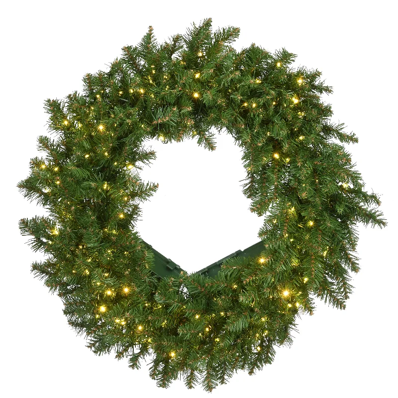 24 in. Pre-Lit Kingswood Fir Wreath with Dual Color Infinity Lights