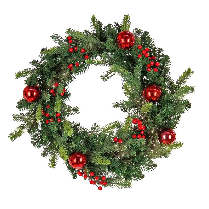 24 in. Pre-Lit Scotch Creek Fir Wreath