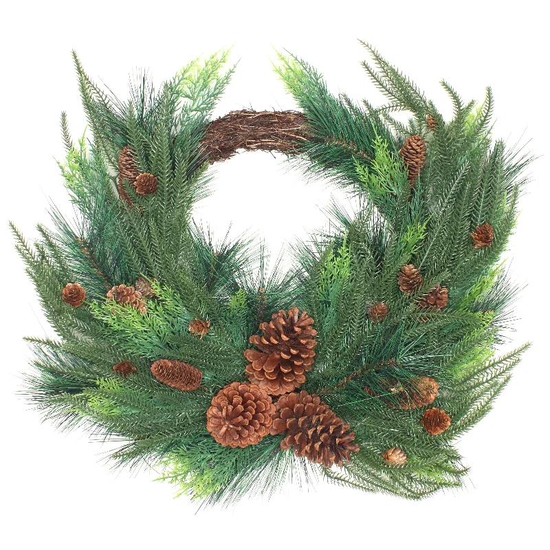 26 in. Mixed Bristle Pine Decorated Wreath