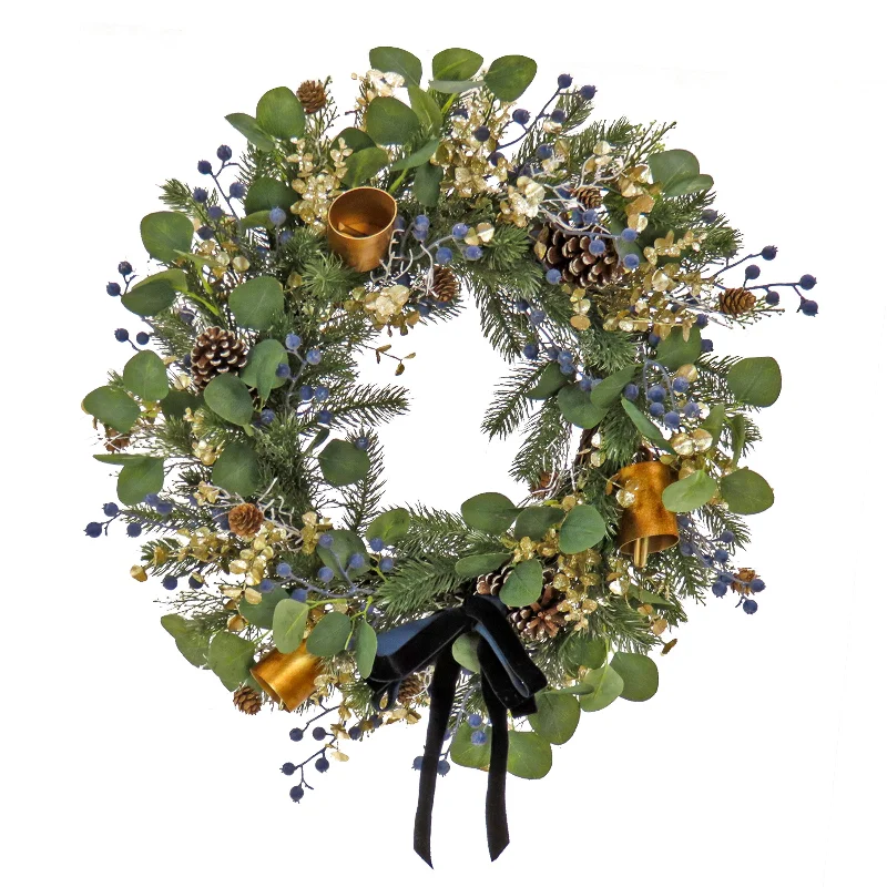 28 in. HGTV Home Collection Swiss Chic Wreath