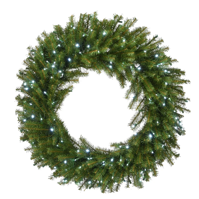 36 in. Pre-Lit Norwood Fir Memory Shape Wreath with Clear Lights