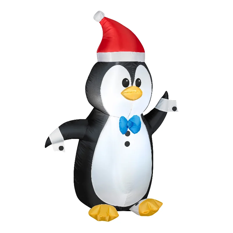 Inflatable Waving Penguin, LED Lights, Plug In, Christmas Collection, 4 Feet