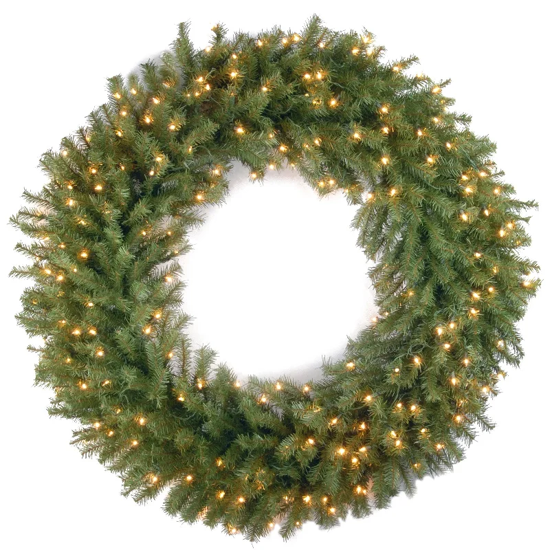 42 in.Pre-Lit Norwood Fir Deluxe Wreath with Clear Lights