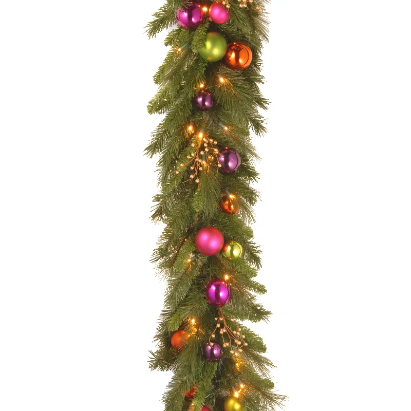 6 ft. Pre-Lit Kaleidoscope Garland with Warm White LED Lights