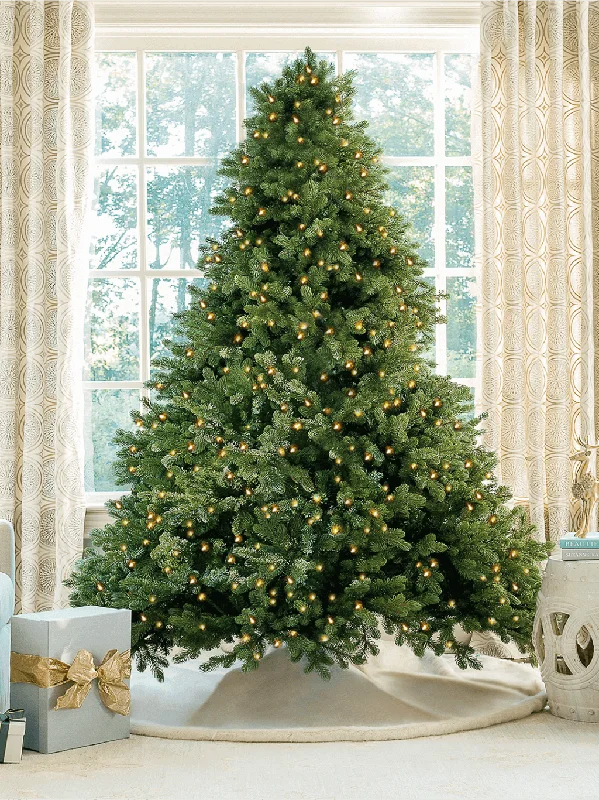 7.5' Cypress Spruce Artificial Christmas Tree with 1450 Warm White & Multi-Color LED Lights