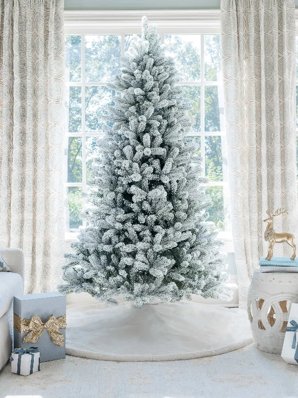 7.5' King Flock® Artificial Christmas Tree Unlit