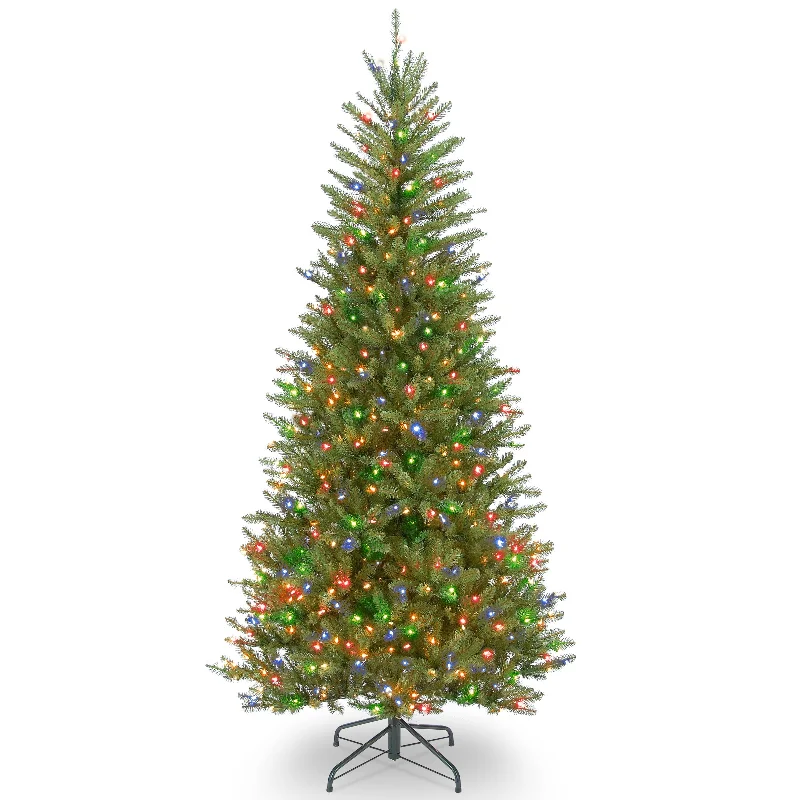 7.5 ft. Pre-Lit Dunhill Fir Slim Tree with Multicolor Lights