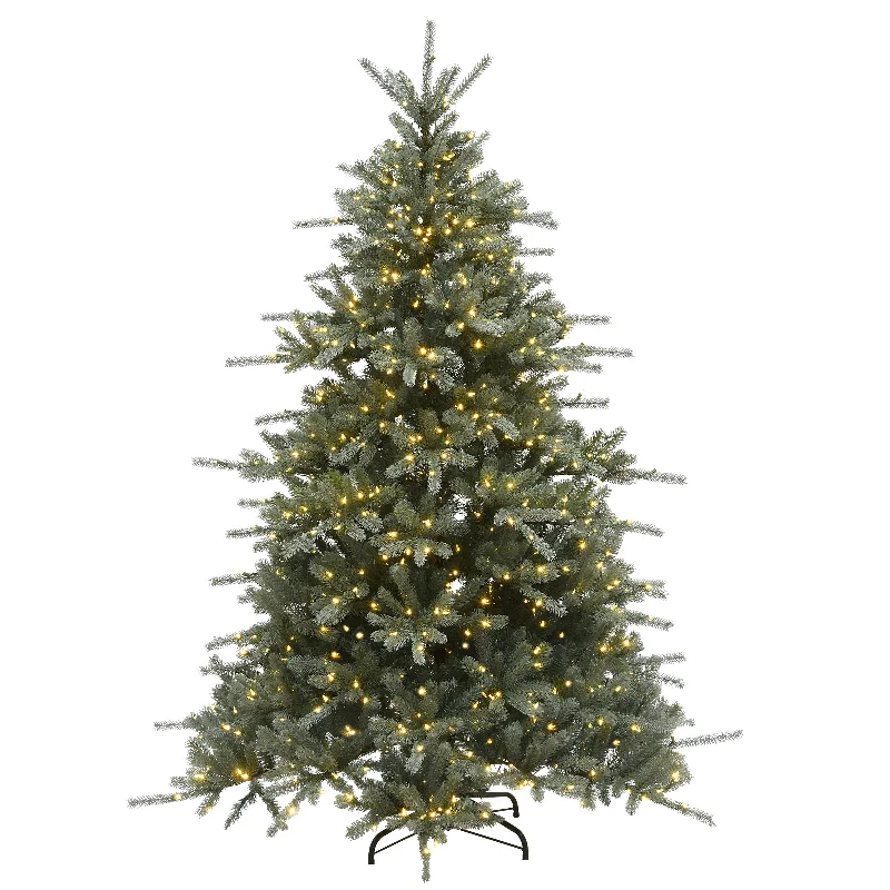 7.5 ft. Pre-Lit Ponderosa Blue Fir Tree with Dual Color LED Lights