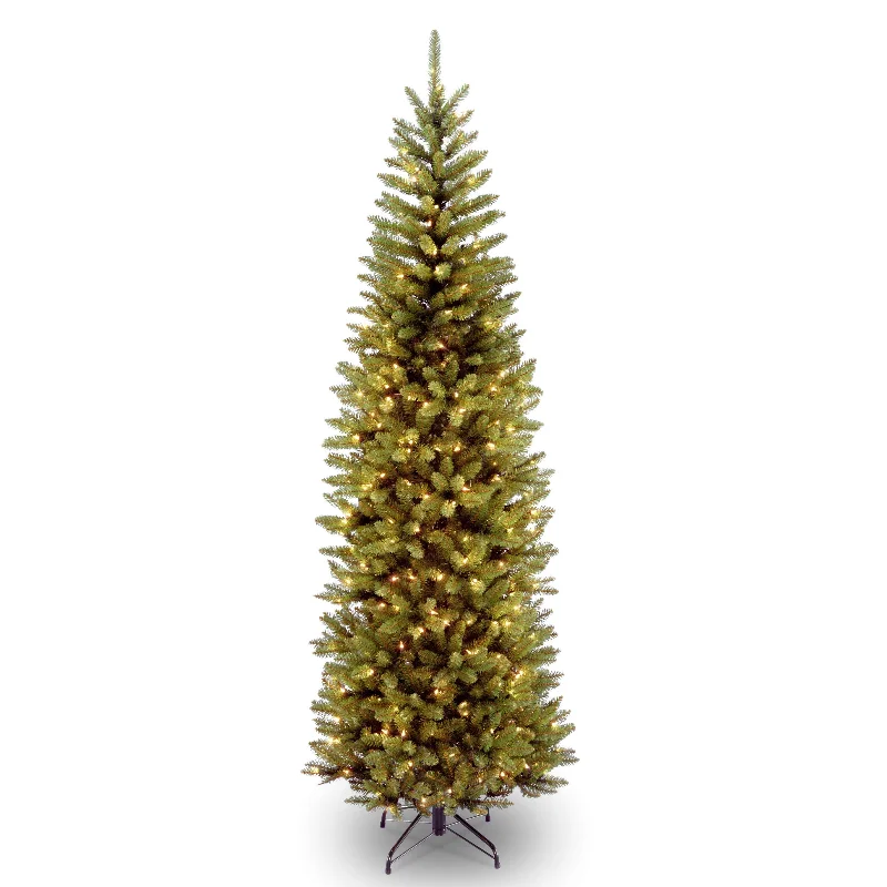 7 ft. Pre-Lit Kingswood Fir Pencil Tree with Power Connect Dual Color LED Lights