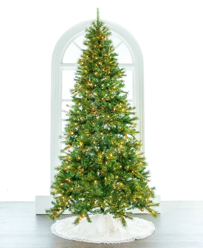 9 FT Charleston Slim Tree Pre-Lit Clear Lights