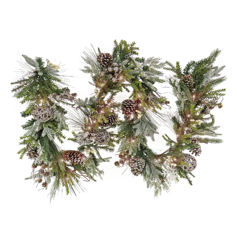 9 ft. Pre-Lit HGTV Home Collection Pre-Lit Cozy Winter Garland