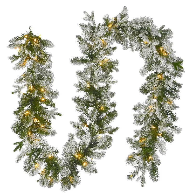 9 ft. Pre-Lit Iceland Fir Garland with LED Lights