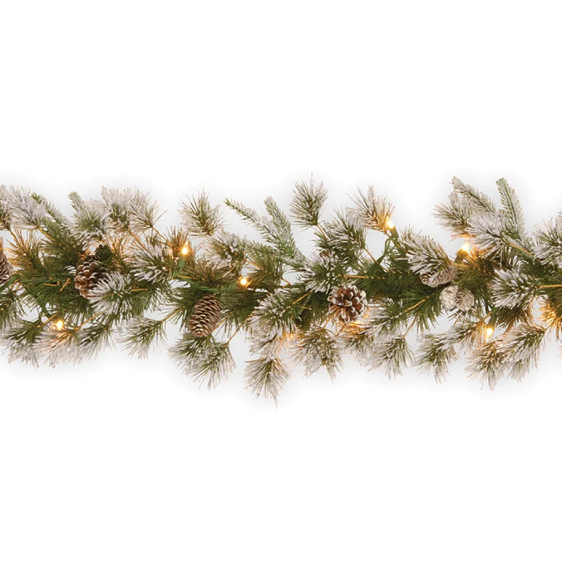 9 ft. Pre-Lit Liberty Pine Garland with Clear Lights