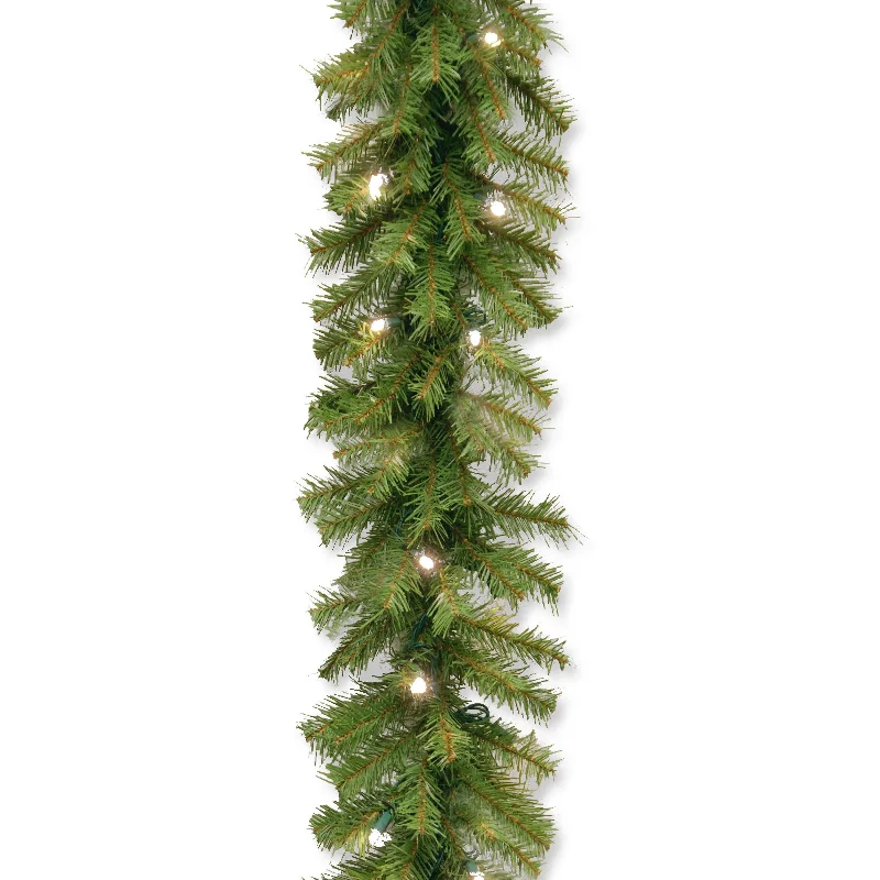 9 ft. Pre-Lit Norwood Fir Garland with Dual Color LED Lights