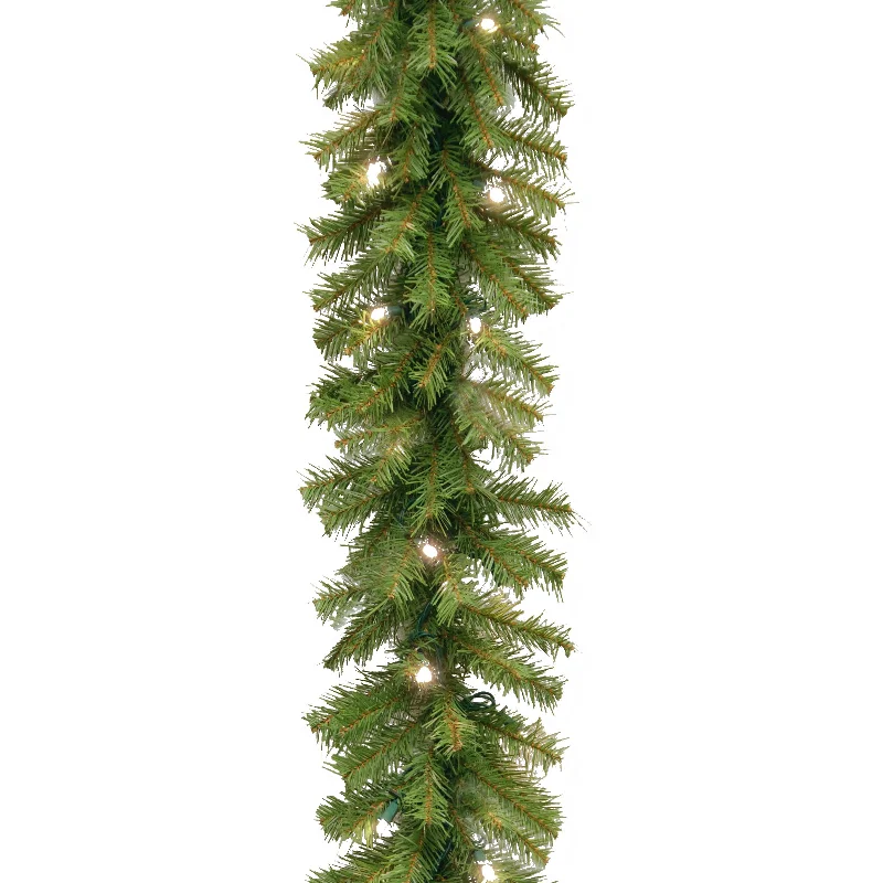 9 ft. Pre-Lit Norwood Fir Garland with LED Lights