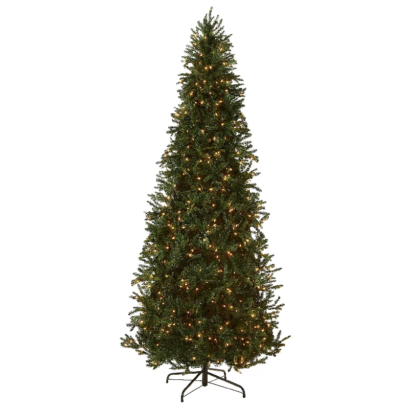 9 ft. Pre-Lit Tiffany Fir Slim Tree with Clear Lights - PE Branch Tips