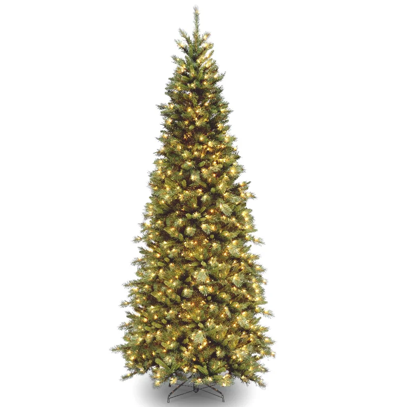 9 ft. Pre-Lit Tiffany Fir Slim Tree with Clear Lights - PVC Branch Tips