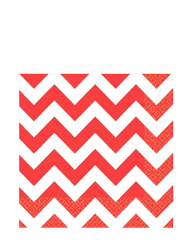 Apple Red Chevron Lunch Napkins Pack of 16