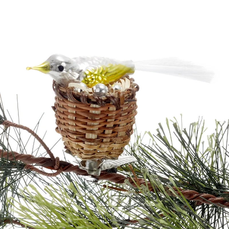 Bird in Nest Clip On Ornament