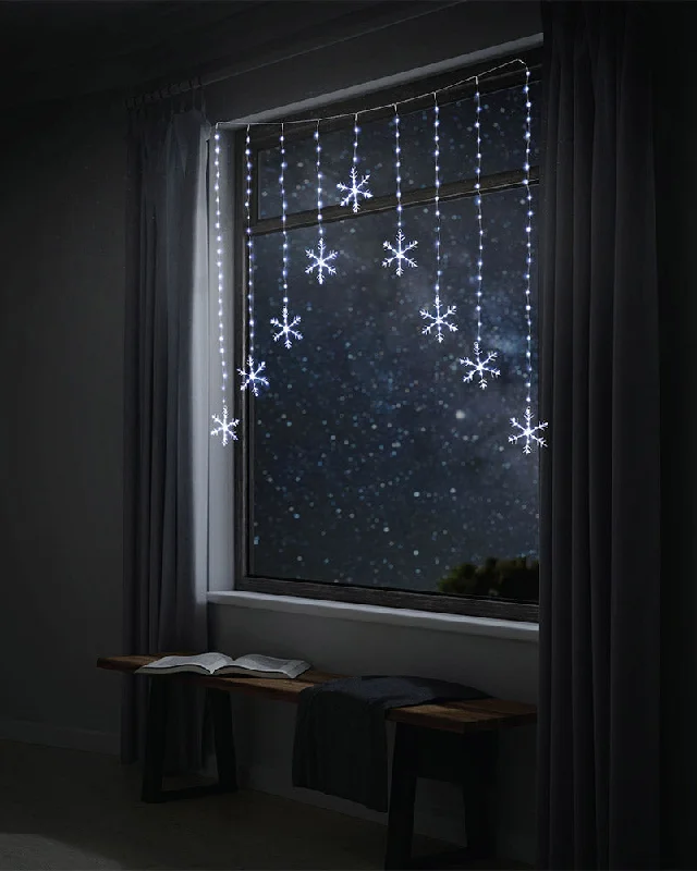 Bright White Snowflakes LED Curtain Christmas Light 1.2m