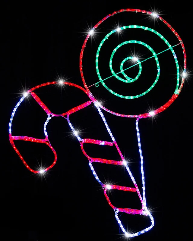 Candy Cane and Lollipop Twinkling LED Christmas Ropelight 1m