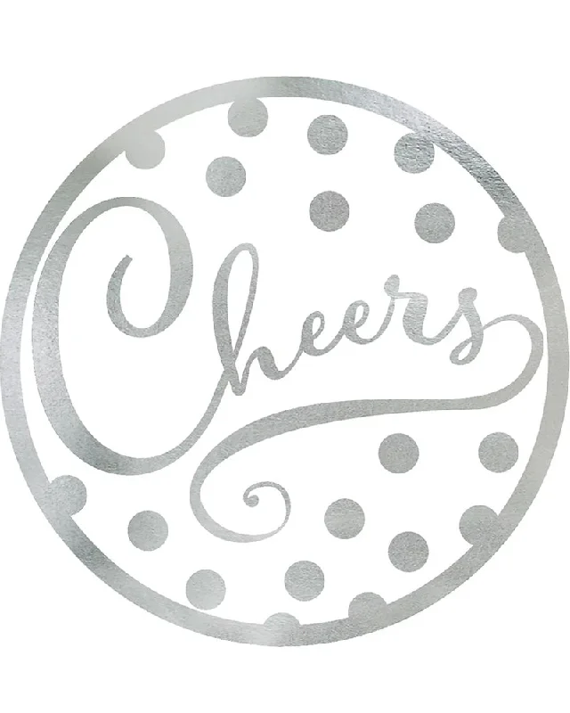 Christmas Cheers Silver 9cm Coasters Pack of 18