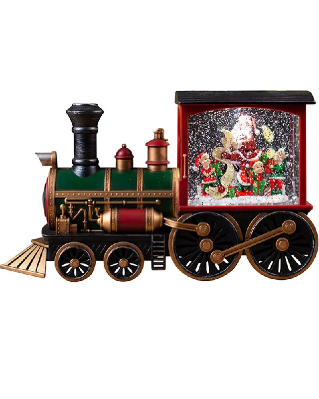 Christmas Glitter Swirl Santa Train Engine 31cm