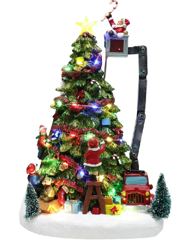 Christmas LED Musical Santa Lift Tree Scene