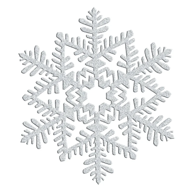 Christmas Snowflake Decoration Silver Glittered Plastic