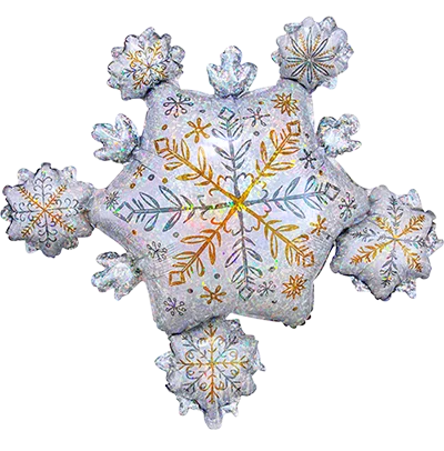 Christmas SuperShape Holographic Shining Snowflakes Cluster P50