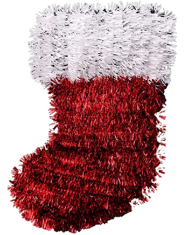 Christmas Tinsel Santa Sack Decoration 35cm