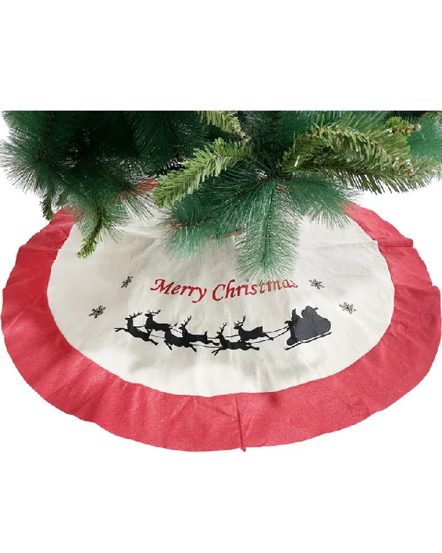 Christmas Tree Skirt Printed Scene 1m