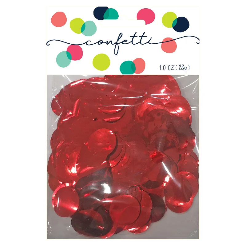 Confetti Circles Metallic Red 2cm Foil 28g