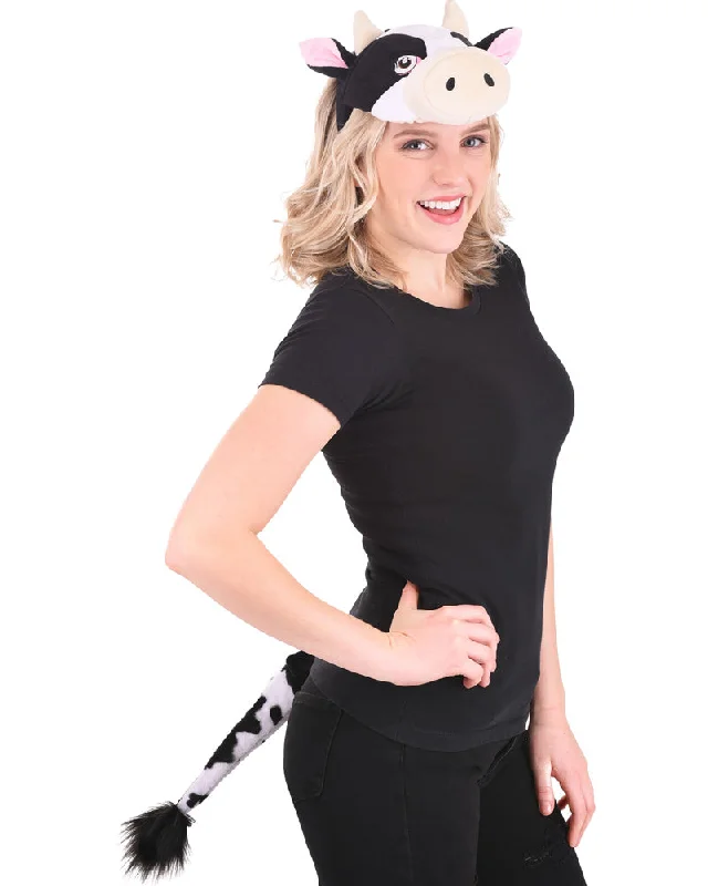 Cow Plush Headband and Tail Deluxe Set