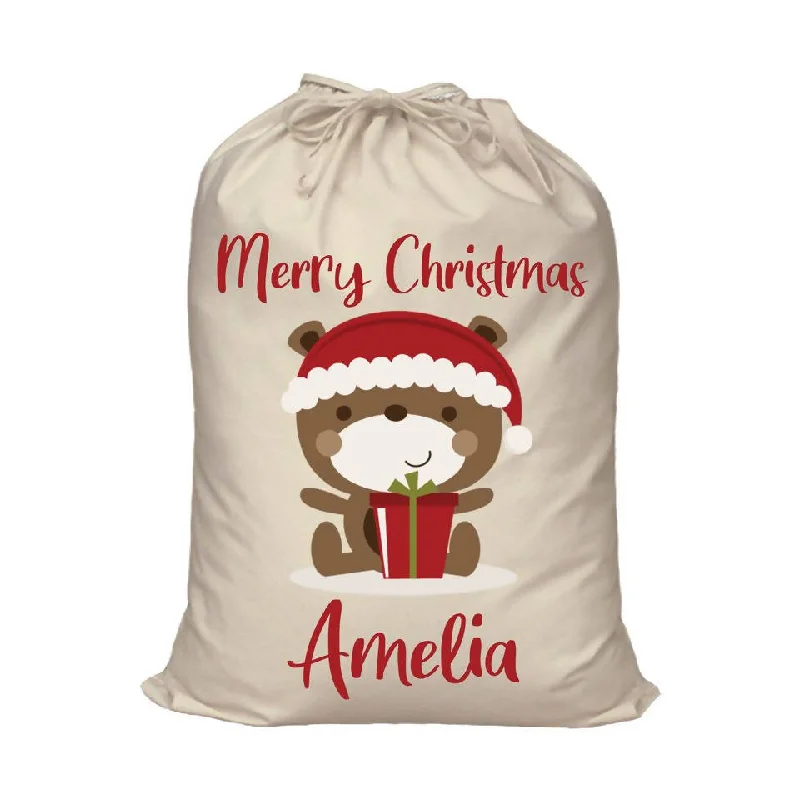 Cute Bear Personalised Santa Sack