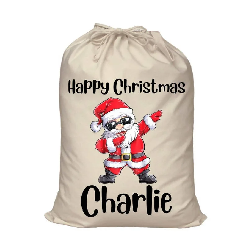 Dancing Santa with Sunglasses Personalised Santa Sack