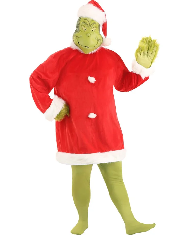 Dr Seuss The Grinch Santa Deluxe Mens Plus Size Costume