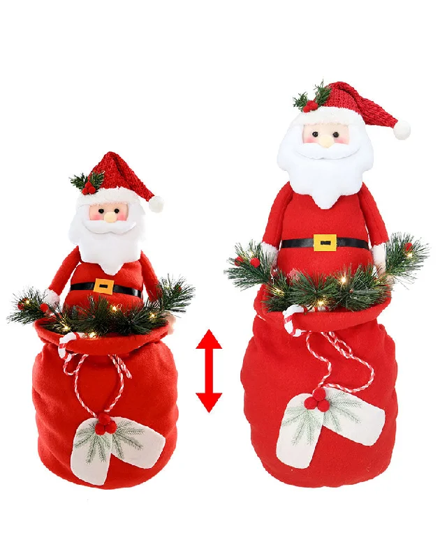 Extendable Light Up Santa In Sack Christmas Decoration 60cm