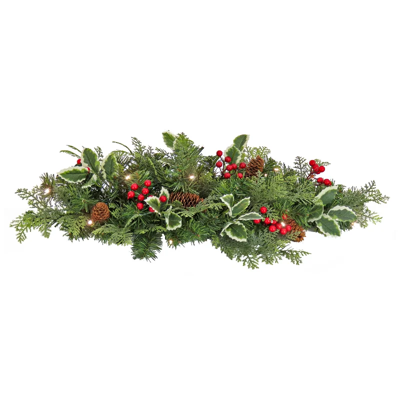 24 in. Pre-Lit First Traditions Holly Berry Centerpiece