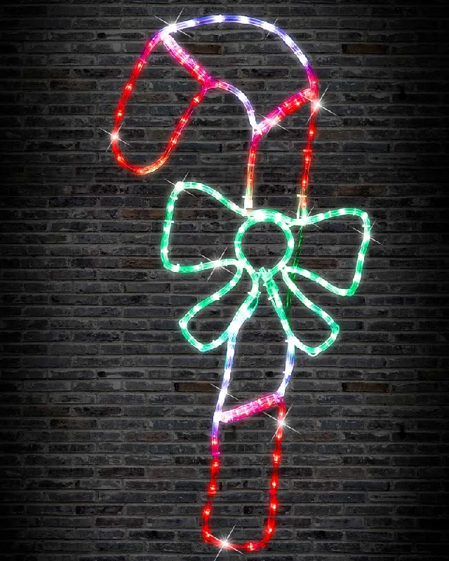 Flash Ropelight Christmas LED Candy Cane With Bow 90cm