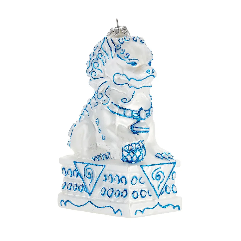 Blue & White Foo Dog Ornament