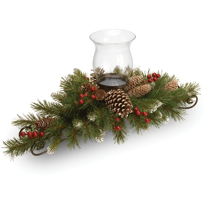 30 in. Frosted Berry Centerpiece and Candle Holder