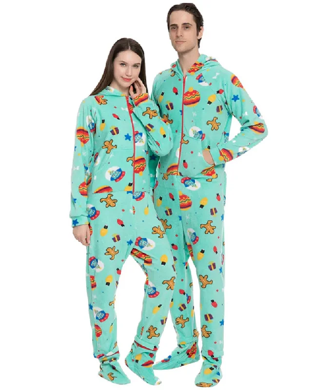 Green Christmas Cartoon Adults Onesie