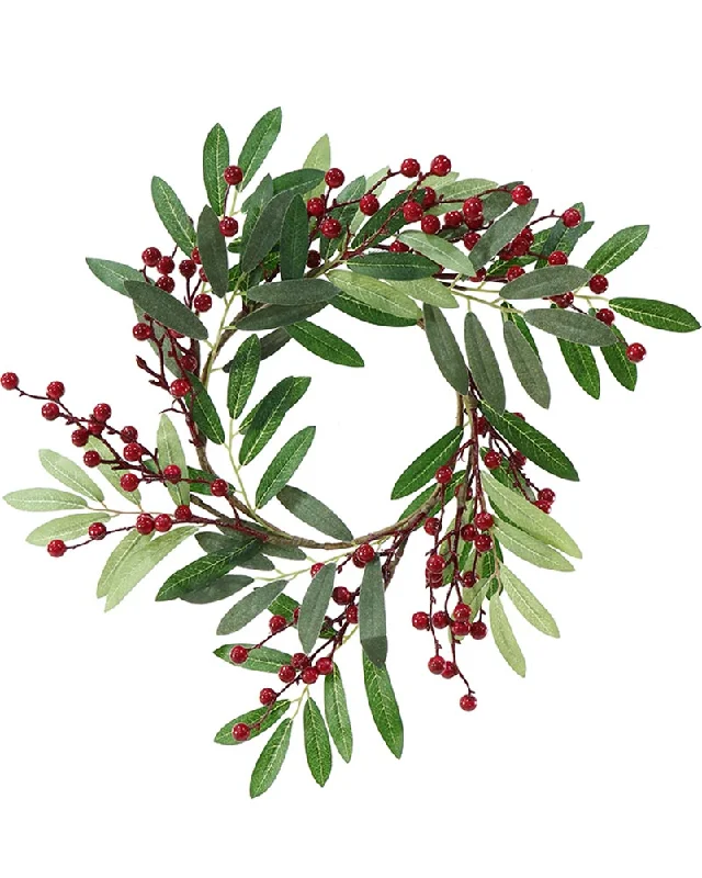 Gum Leaf Berry Christmas Wreath 40cm