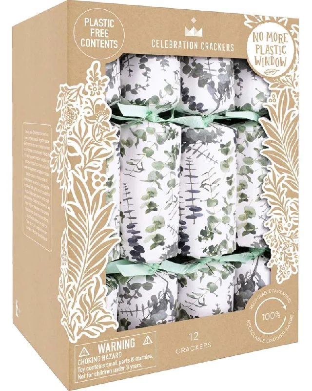 Kraft Eucalyptus Christmas Crackers Pack of 12