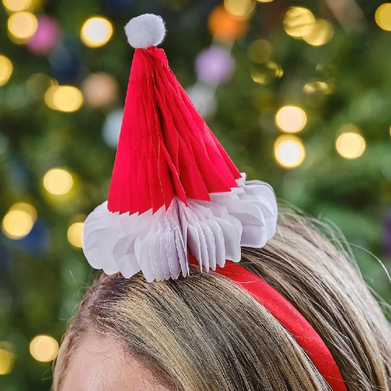 Merry Little Christmas Honeycomb Santa Headband