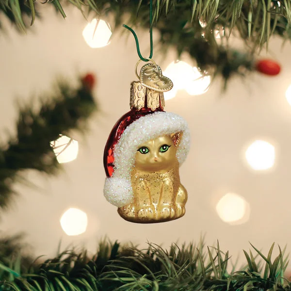 Mini Santa's Kitten Ornament