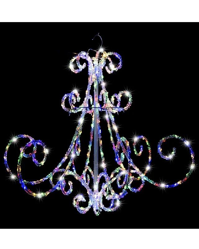 Multi-Coloured Acrylic Chandelier Flashing LED Christmas Light 75cm